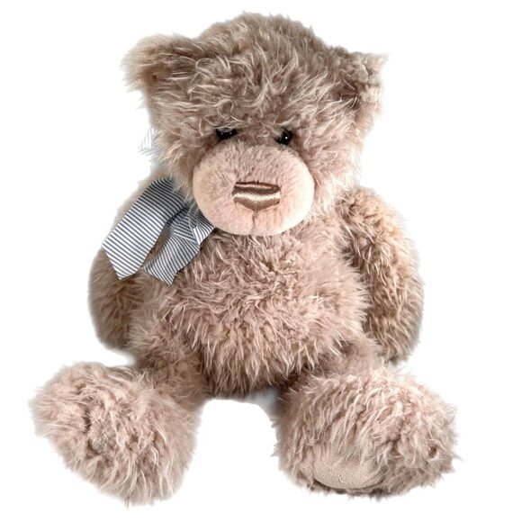 Gund Other - Gund 16" Bernard Teddy Bear Plush Stuffed Animal Toy Stripped Bow 4054147 Soft